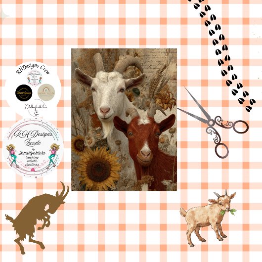 Decoupage Whimsical Goats Tom & Jerry  Tissuepapier