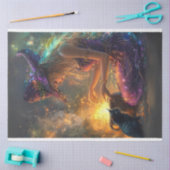 Decoupage Whimsical Halloween Witch in het Paarse Tissuepapier (Craft)