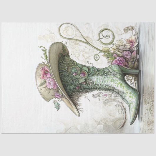 Decoupage Whimsical High Heel Boot  Pet Tissuepapier (Voorkant)