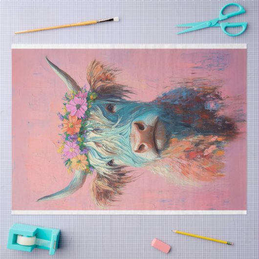 Decoupage Whimsical Highland Bessie Tissuepapier (Craft)