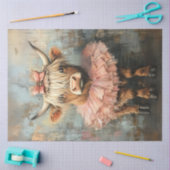 Decoupage Whimsical Highland Calf Pink Tutu Tissuepapier (Craft)