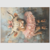 Decoupage Whimsical Highland Calf Pink Tutu Tissuepapier (Voorkant)