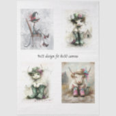Decoupage Whimsical Highland Calves and Cats  Tissuepapier (Voorkant)