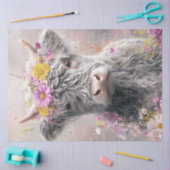 Decoupage Whimsical Highland Koe Bloemenkroon Tissuepapier (Craft)