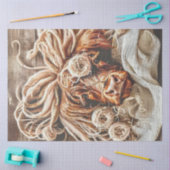 Decoupage Whimsical Highland Koe Dreadlocks Straw Tissuepapier (Craft)