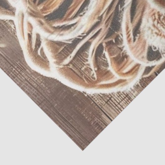 Decoupage Whimsical Highland Koe Dreadlocks Straw Tissuepapier (Detail)