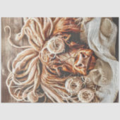 Decoupage Whimsical Highland Koe Dreadlocks Straw Tissuepapier (Voorkant)