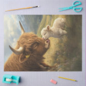 Decoupage Whimsical Highland Koe en kalf in het ve Tissuepapier (Craft)