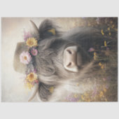 Decoupage Whimsical Highland Koe met Pet Tissuepapier (Voorkant)