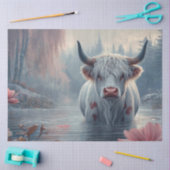 Decoupage Whimsical Highland Koe Pink Hue Pond Tissuepapier (Craft)