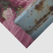 Decoupage Whimsical Highland Koe Truck Roze Settin Tissuepapier (Detail)