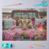 Decoupage Whimsical Highland Koe Valentijn Truck Tissuepapier (Craft)