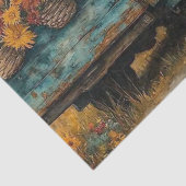 Decoupage Whimsical Highland Longhorn & Flowers Tissuepapier (Detail)