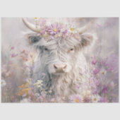 Decoupage Whimsical Highland Roze Lila Bloemen Tissuepapier (Voorkant)