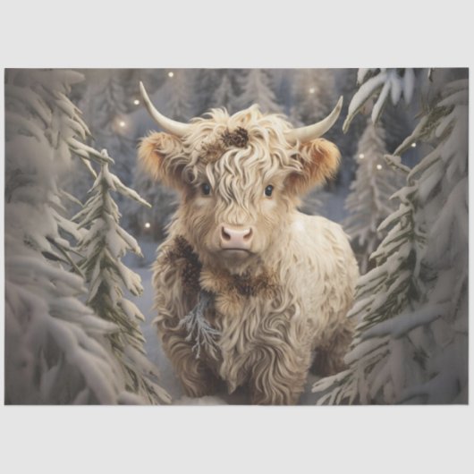 Decoupage Whimsical Highland Winter Wonderland Tissuepapier (Voorkant)