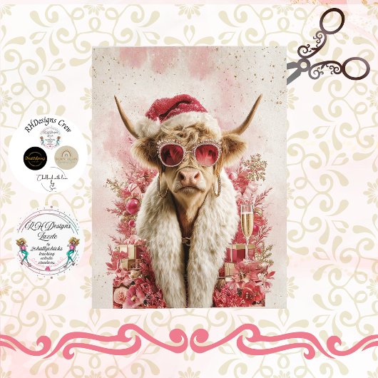 Decoupage Whimsical Hoge Mode Hoogland Koe Tissuepapier