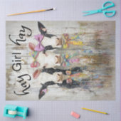 Decoupage Whimsical Jersey Kalveren Hay Meisje Hay Tissuepapier (Craft)