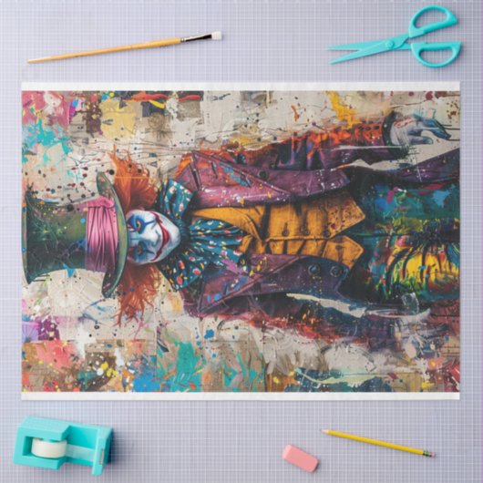 Decoupage Whimsical Jester Digitale Kunst Tissuepapier (Craft)