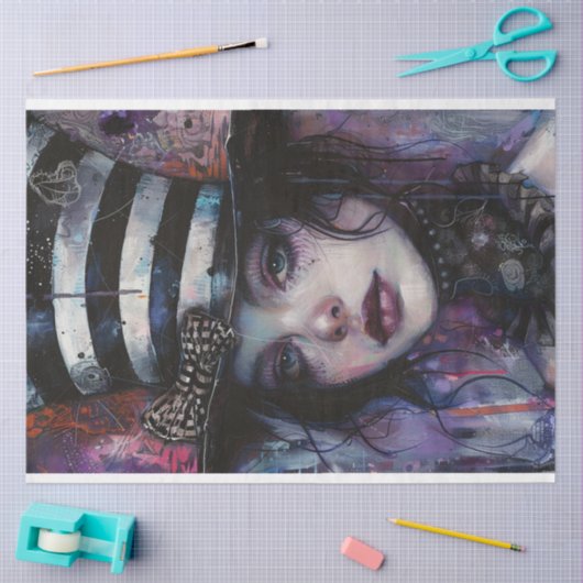 Decoupage Whimsical Jester Girl Celestina Whimsy Tissuepapier (Craft)