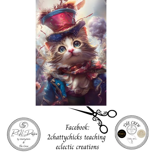 Decoupage Whimsical Liberty Bell Cat Nederland Tissuepapier