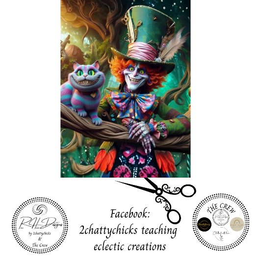 Decoupage Whimsical Mad Tea Party Fantasy Art Tissuepapier