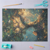 Decoupage Whimsical Magical Musical Tree Tissuepapier (Craft)