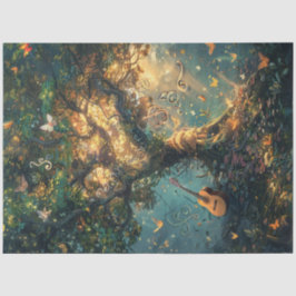 Decoupage Whimsical Magical Musical Tree Tissuepapier