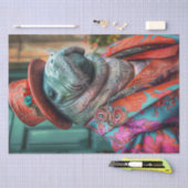 Decoupage Whimsical Manatee Uitgebreid & Kleurrijk Tissuepapier (Craft)