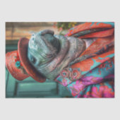 Decoupage Whimsical Manatee Uitgebreid & Kleurrijk Tissuepapier (Voorkant)