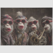 Decoupage Whimsical Monkey Manjo Jazzband Tissuepapier (Voorkant)