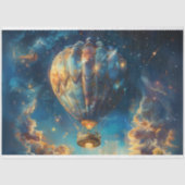 Decoupage Whimsical Night Sky Hete Luchtballon Tissuepapier (Voorkant)