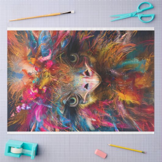 Decoupage Whimsical Ostrich Wackadoodle RHDesigns Tissuepapier (Craft)