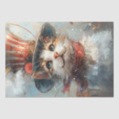 Decoupage Whimsical Patriottische Pootjes De Kat Tissuepapier (Voorkant)