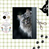 Decoupage Whimsical Persian Gray White Cat Tissuepapier