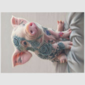 Decoupage Whimsical Piglet Flower Tattoo Tissuepapier (Voorkant)