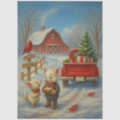 Decoupage Whimsical Piglets Christmas Presents Tissuepapier (Voorkant)