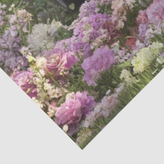 Decoupage Whimsical Pink  Truck & Flowers Tissuepapier (Detail)