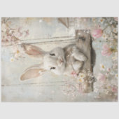 Decoupage Whimsical Rabbit Swinging Cottage Charm Tissuepapier (Voorkant)