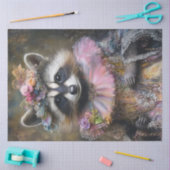 Decoupage Whimsical Raccoon Ruffled Colour Tissuepapier (Craft)