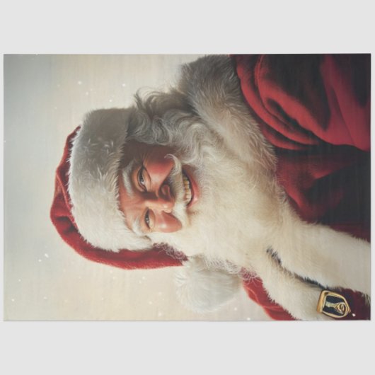 Decoupage Whimsical Santa Real Life Foto Tissuepapier (Voorkant)
