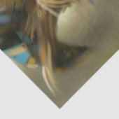 Decoupage Whimsical Shaggy Yorkie Tissuepapier (Detail)