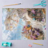 Decoupage Whimsical Sheep Beach Lounging Paraplu Tissuepapier (Craft)