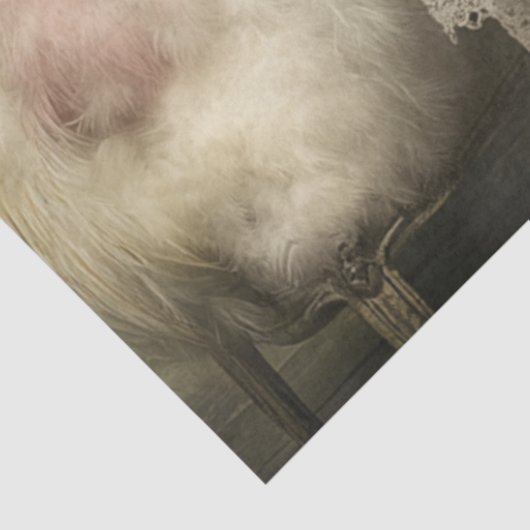 Decoupage Whimsical Silkie Franse Tea Party Tissuepapier (Detail)