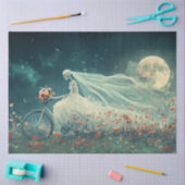 Decoupage Whimsical Skeleton Bruid Fiets Tissuepapier (Craft)