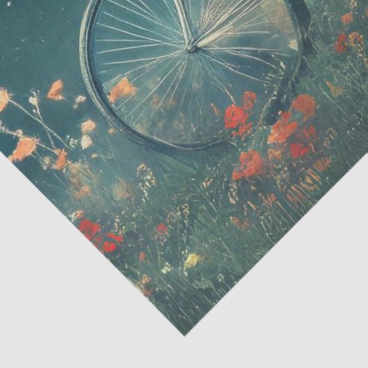 Decoupage Whimsical Skeleton Bruid Fiets Tissuepapier (Detail)