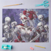 Decoupage Whimsical Skeleton Dancing Zilveren Jurk Tissuepapier (Craft)