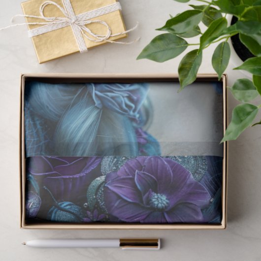 Decoupage Whimsical Southern Bell Lady Blauwgroen Tissuepapier (Geschenk)