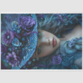 Decoupage Whimsical Southern Bell Lady Blauwgroen Tissuepapier (Voorkant)