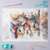Decoupage Whimsical Splash Art Eekhoornschilderij Tissuepapier (Craft)
