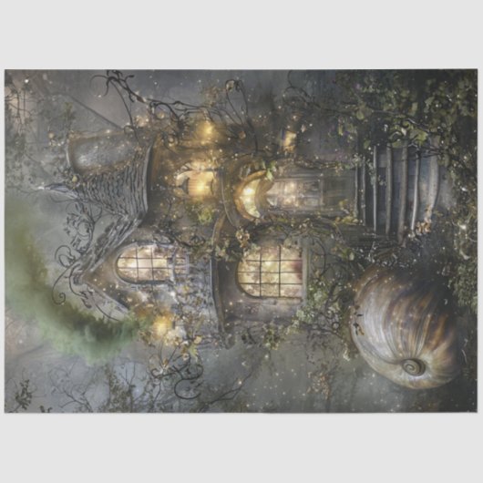 Decoupage Whimsical Sprookje Boomboomhuis Tissuepapier (Voorkant)